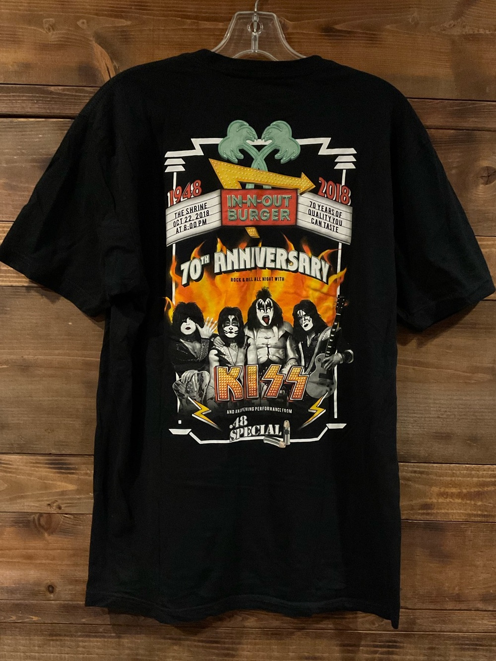 Rare KISS x In-N-Out Burger 70th Anniversary Black Graphic LARGE Collectors